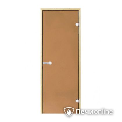 Дверь для бани Harvia Стеклянная дверь для сауны 7/19 коробка сосна бронза  D71901М в Владивостоке